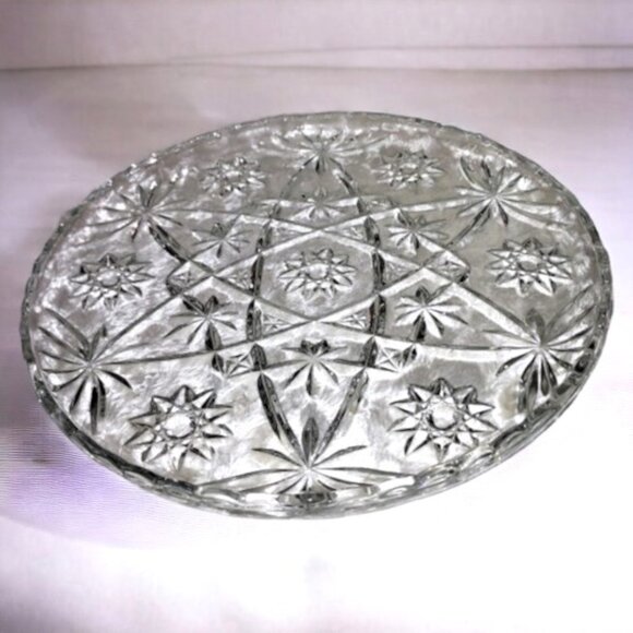 Vintage 1950s Anchor Hocking Star of David Serving Platter 11" Unused - Picture 1 of 9